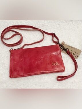 Bed Stu NWT Rustic Red Cadence Distressed Leather Crossbody Wallet 3in1 Bag